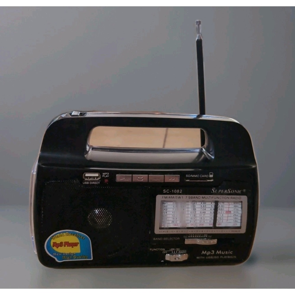 SUPERSONIC MODEL SC-1082 MULTI PURPOSE‎ RADIO AM/FM/SW See Pics